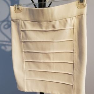 White stretch mini skirt